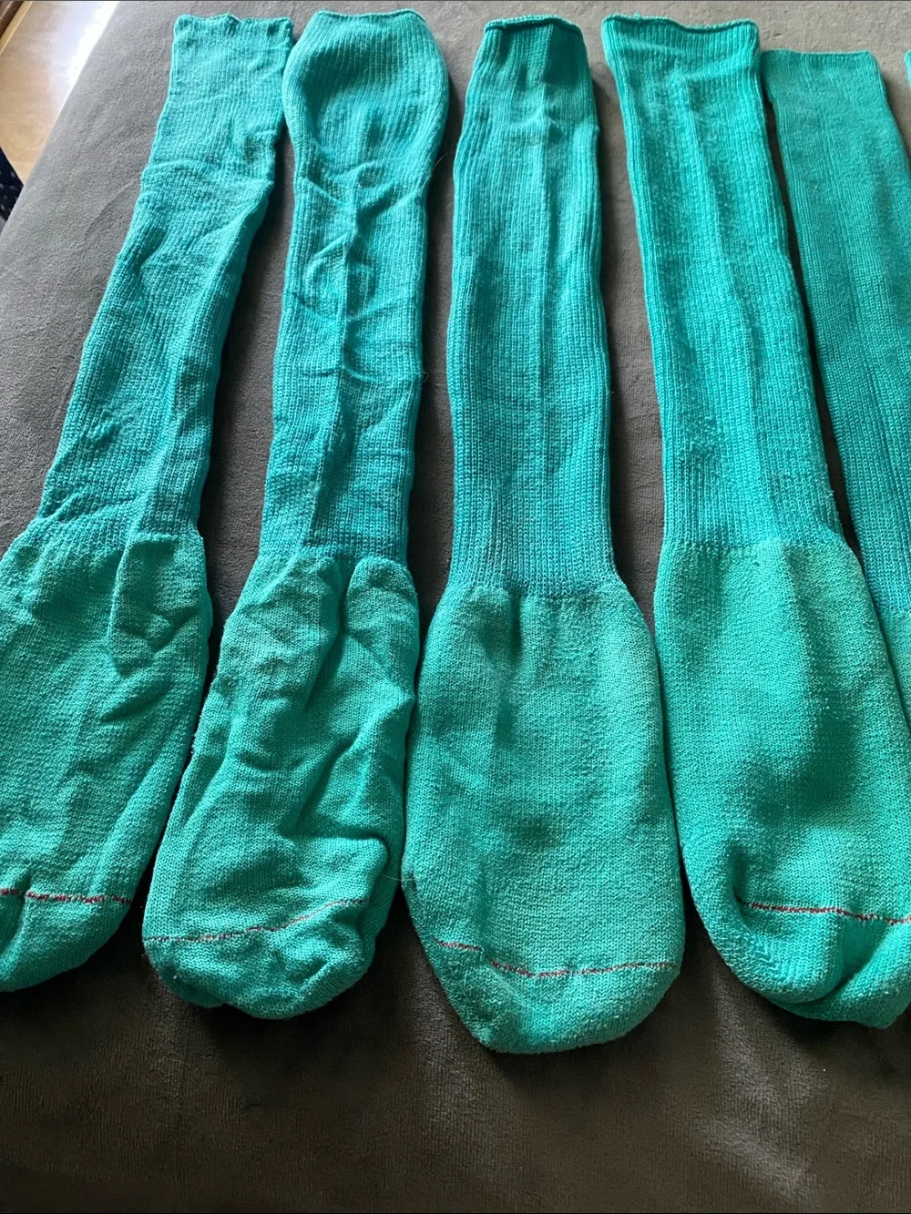 Bundle of 4 Kids Knee-High Soccer Socks in Green/Teal- Pack-Ready Comfort